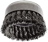 Weiler 12316 Wire Cup Brush, Threaded Hole, Steel, Partial Twist Knotted, Single Row, 4