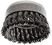 Weiler 12316 Wire Cup Brush, Threaded Hole, Steel, Partial Twist Knotted, Single Row, 4" Diameter, 0.023" Wire Diameter, 5/8"-11 Arbor, 1-1/4" Bristle Length, 9000 rpm