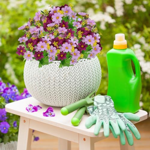 astylishome Small Artificial Flowers Daisy 112 Bundles Fake Flower for Outdoor and Indoor Decorative Simulation Bouquet Faux Plastic Floral for Graves and Garden 0915 - Image 4