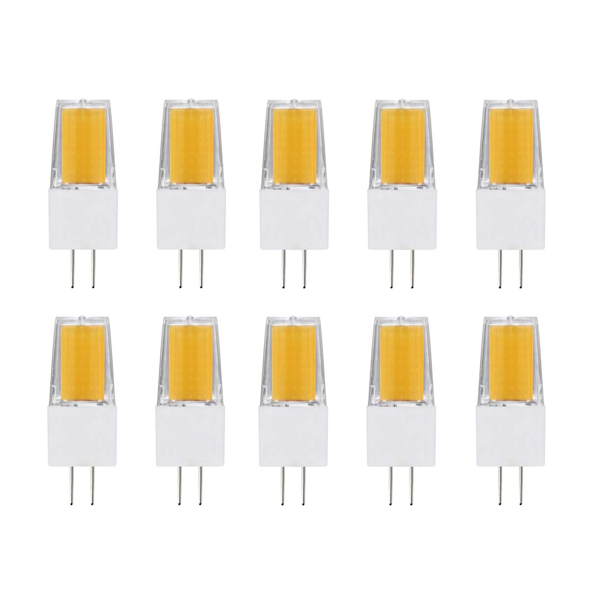 G.W.SG4 LED Capsule Light Bulb, DC 12V 3W 270Lms, Neutral White 4000K, Pack of 10