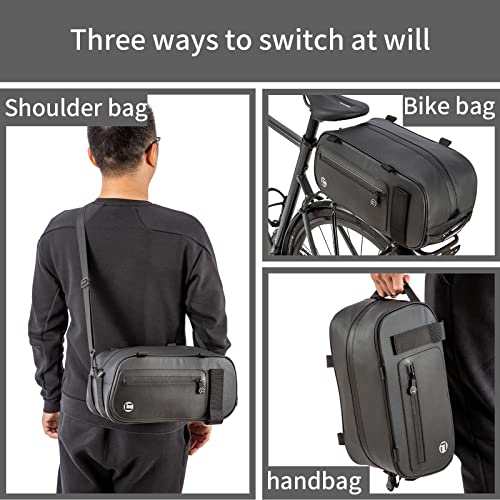 Huijukeji Bike Trunk Bag Bicycle 23.5L Storage Pannier Saddle Bag Multifuction Rear Bike Cargo Rack Bags With Reflective Strips Waterproof Travel Accessories Expandable Luggage Trunk Bag For Cycling #TOP4