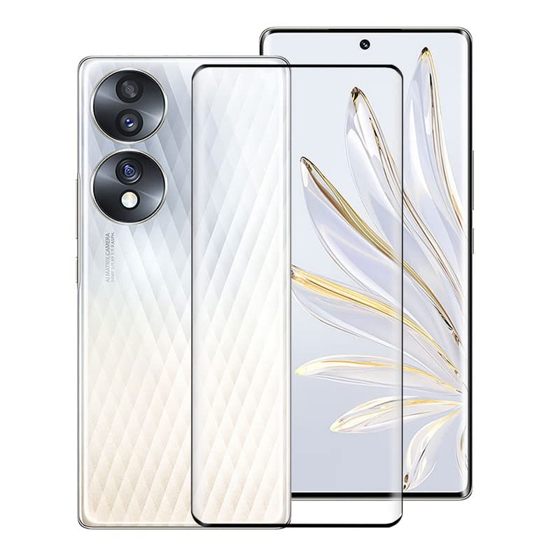 For Honor 70 Screen Protector Tempered Galss, KJYF [1 Pack] High Clear [9H Hardness] [Bubble Free] Screen Tempered Glass Protective Film for Honor 70