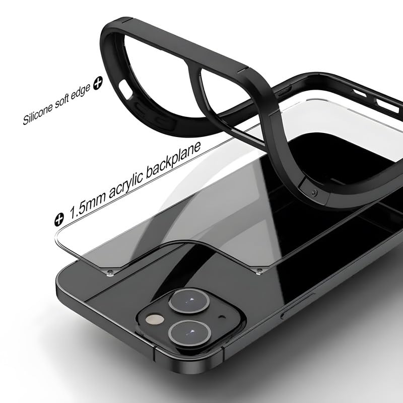Image of Mr. Case Transparent case with Silicone Frame Back Cover for OnePlus Nord 4 5G | Shockproof Transparent Hard Back Shockproof Bumper - Transparent (Black Border)