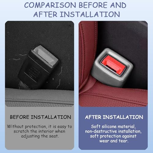 CCDANSIYUCR 4 PCS Silicone Seat Belt Buckle Holder - Non-Slip Car Seatbelt Booster for Kids & Adults - Keeps Buckle Upright for Easy Access in Front/Rear Seats (Gray) - Thumbnail 4