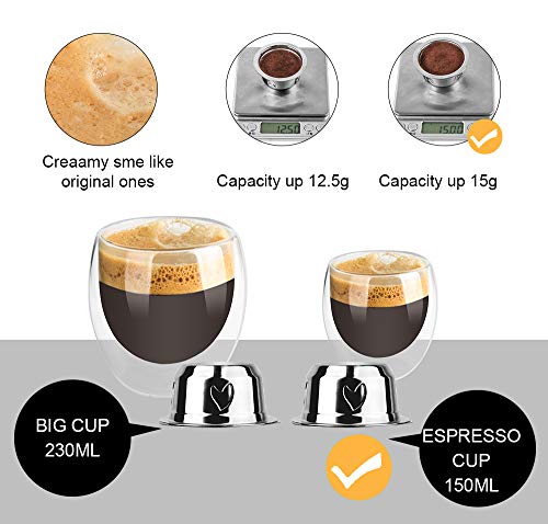 Cápsula de café recarregável i Cafilas para Nespresso Vertuoline feita de aço inoxidável, cápsulas d