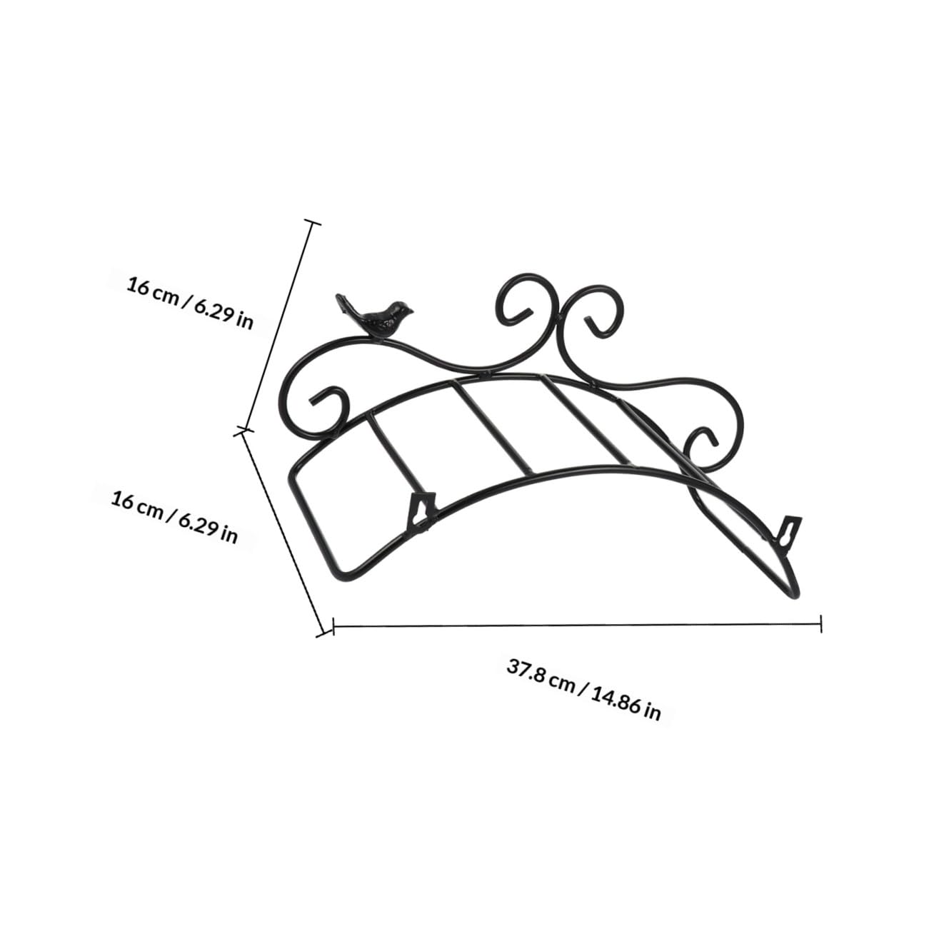 Wandmontierter Gartenschlauchhalter aus Eisen, Antik Elegant, Schwarz