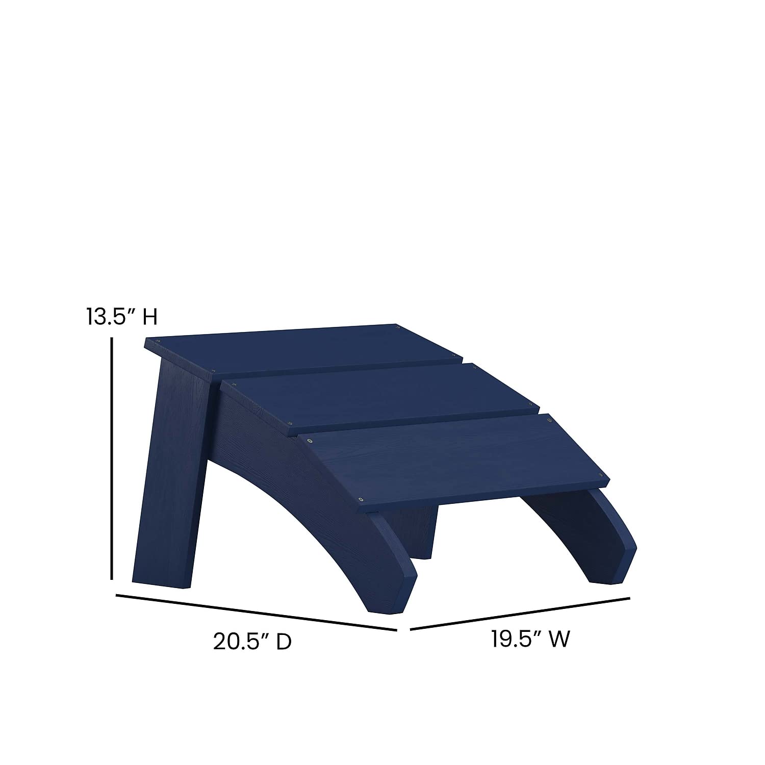 Flash Furniture Sawyer - Otomana Adirondack de Grado Comercial para Interiores y Exteriores, Color Azul Marino