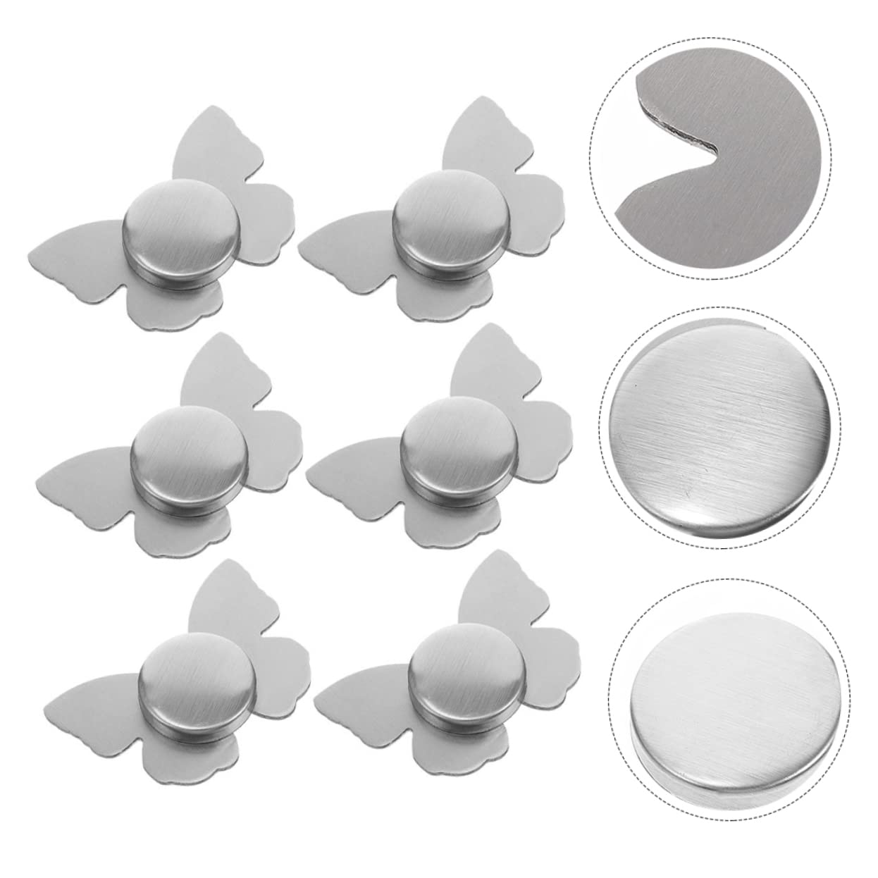 Amosfun Fermatovaglia Magnetici 6 Pezzi in Acciaio Inossidabile Argento a Forma di Farfalla per Decorazione e Fissaggio Tovaglia per Feste e Matrimoni