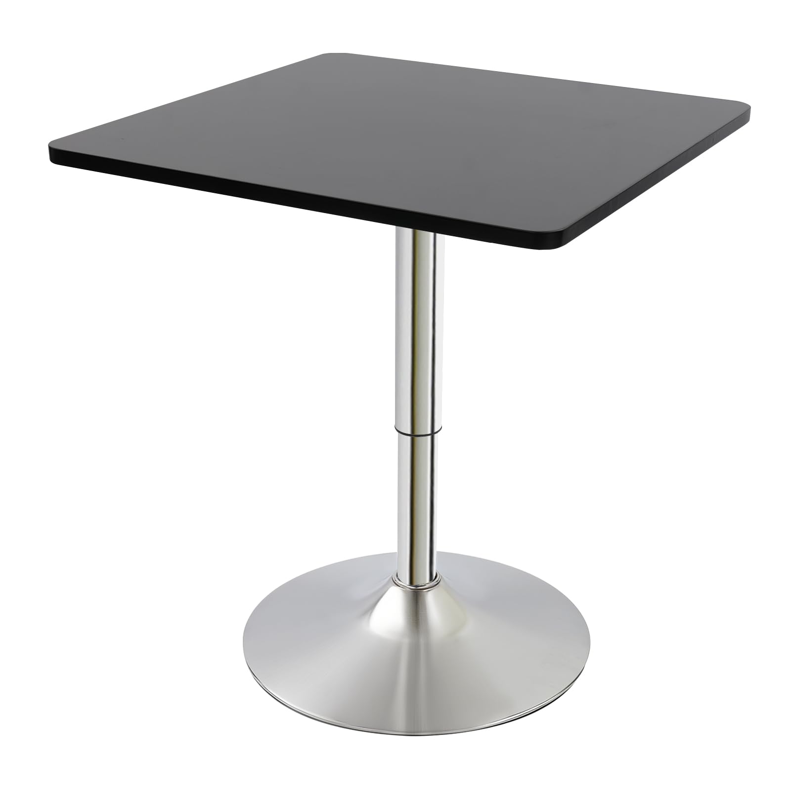 Bar Mesa alta, mesa de bar, mesa alta, cocina, mesa cuadrada, 60 x 60 cm, altura ajustable 67 – 91,5 cm, estructura sólida, pie de metal, para sala de estar, cocina, dormitorio, casa, mesa