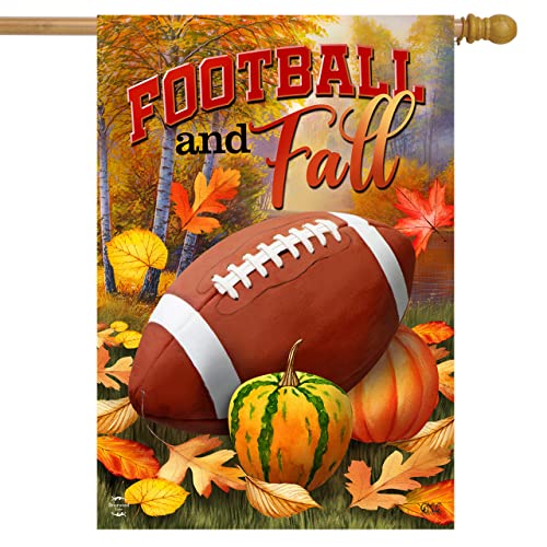Briarwood Lane Fall And Football House Flag Leaves Pumpkins Autumn 28" X 40" #TOP22