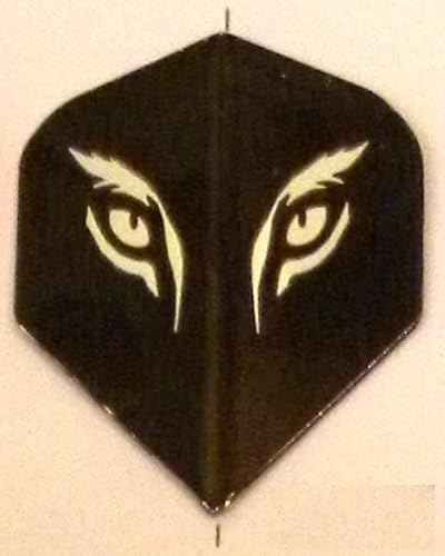 25 Sets #3522 AmeriThon Black/Silver Tiger Eyes Dart Flights