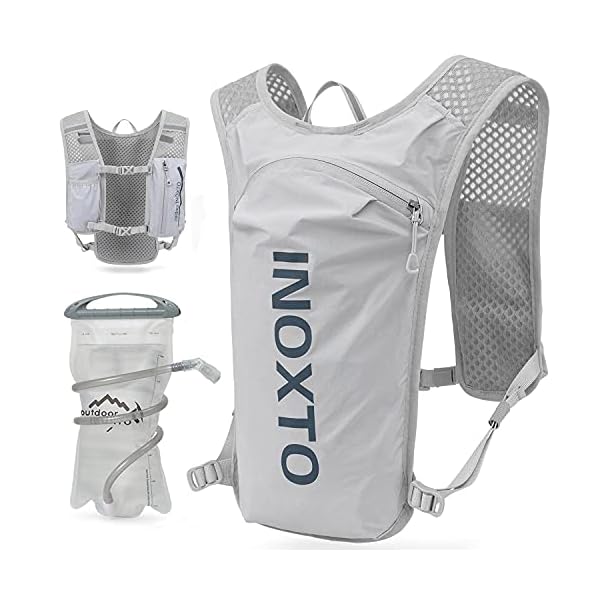 INOXTO Running Hydration Vest Backpack,Lightweight Insulated Pack with 1.5L Water Bladder Bag Daypack for Hiking Trail Running Cycling Race Marathon for Women Men