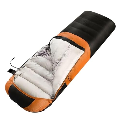 寝袋 シュラフ 電熱寝袋 ユニセックス大人 USB 4つヒーター内蔵 電気シュラフ 冬用 3段階温度調整 急速発熱 封筒型 キャンプ ダウンシュラフ ヒートシュラフ ?15℃-20℃ 210T 撥水 連結可能 防寒保温 コンパクト 電気毛布 アウトドア 登