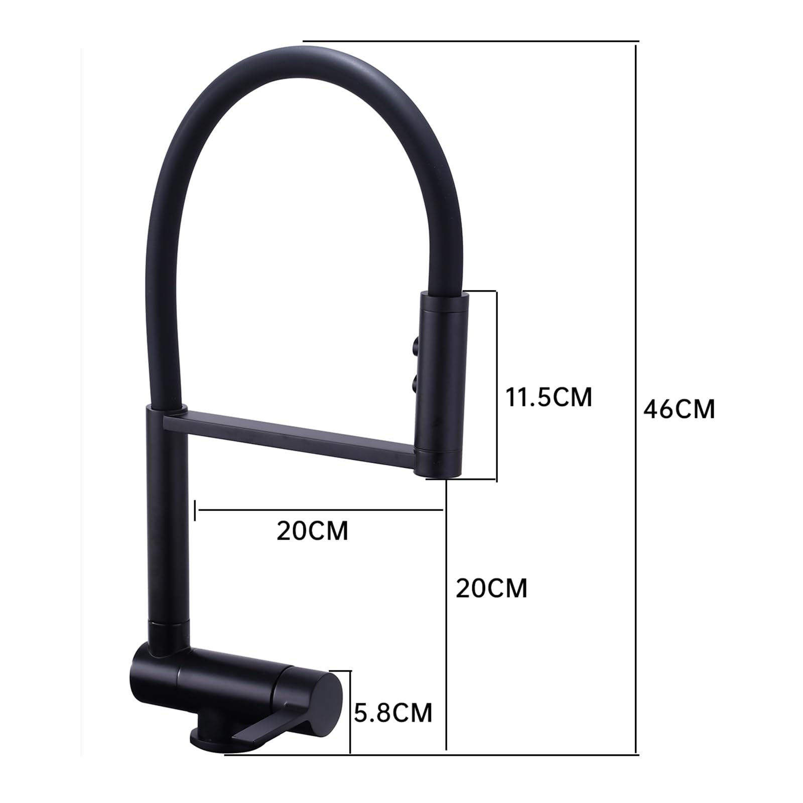 Rubinetto Lavello Cucina con Doccetta Nero Miscelatore Cucina Pieghevole Sottofinestra Rubinetti Cucina Flessibile con 2 Tipi di Spruzzo