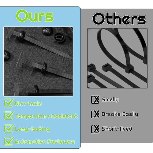 100 Stück Kabelbinder Reparaturen, Universal UV-beständige Kunststoff Kabelbinder Schnalle Selbstsichernd Nylon Cable Ties für Auto, Haushalt, Reparatur & Maschinen, Schwarz