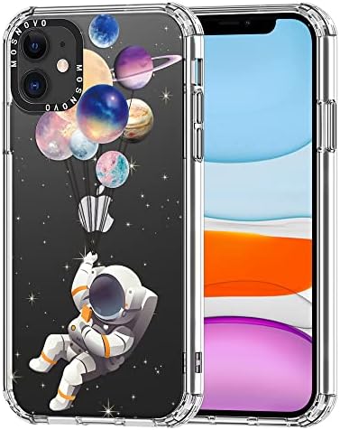 MOSNOVO Compatible with iPhone 11 Case, [Buffertech 6.6 ft Drop Impact] [Anti Peel Off Tech] Clear TPU Shockproof Bumper Phone Case Cover with Astronaut Designed for iPhone 11 6.1"