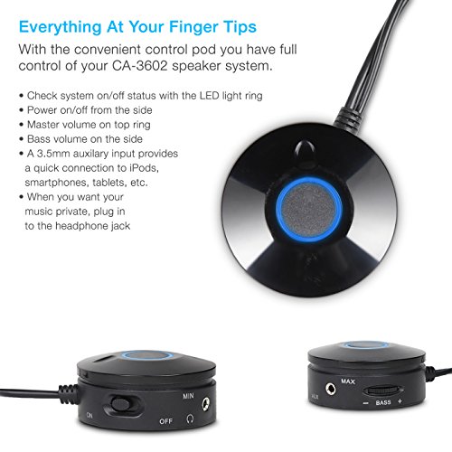 Cyber Acoustics CA-3602a 62W Desktop Computer Speaker with Subwoofer - Perfect 2.1 Gaming and Multimedia PC speakers