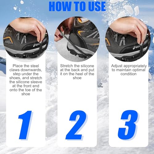 Anti Rutsch Schuhspikes, Universal 5-Claw Spikes Für Schuhe Winter rutschfeste Eisspikes, Schuhkrallen Spikes Zum Wandern, Bergsteigen, Spazierengehen, Unverzichtbar für Outdoor-Aktivitäten (M)
