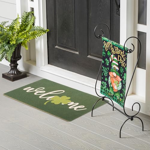 Paillasson Saint-Patrick antidérapant grand tapis entrée trèfles 43x74