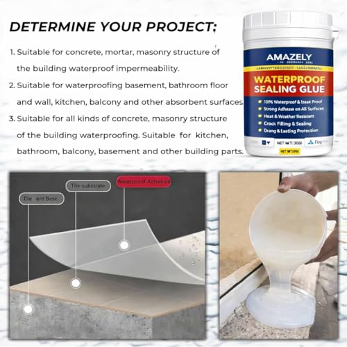 Image of Waterproof Glue for Leakage with Brush - Transparent Epoxy Resin Crack Seal Agent for Roof Wall Pipe Bathroom Tiles 300g (300 GM / 1 PACK)