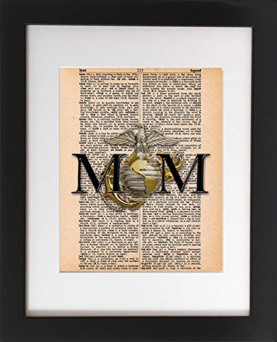 Marine Corps Mom -Dictionary Wall Art Print 8X10. Tribute To The Proud Mother - Unframed - Frame And Matting Are For Presentation Only To Show You How It Looks- Officially Licensed # 19527 #TOP1