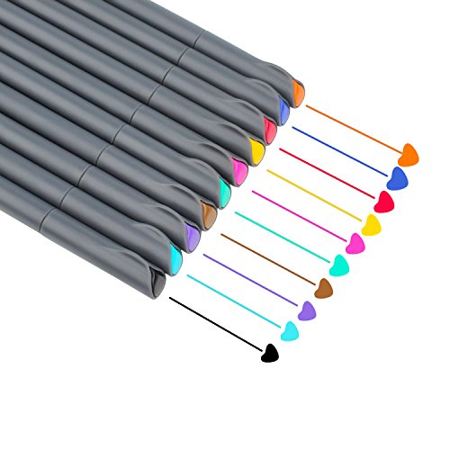 Niutop Fineliner Color Pen Set Fine Line Drawing Pen 0.4mm Fine Point Markers Perfect for Coloring Book and Bullet Journal Art Projects, Pack of 10 Assorted Colors