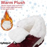 Unitysow Buty Zimowe Męskie Damskie Ciepłe Z Podszewką Buty Snieżne Outdoorowe Futrzane Buty Zimowe Wygodne Codzienne Buty do Chodzenia,Czerwony Rozmiar 38