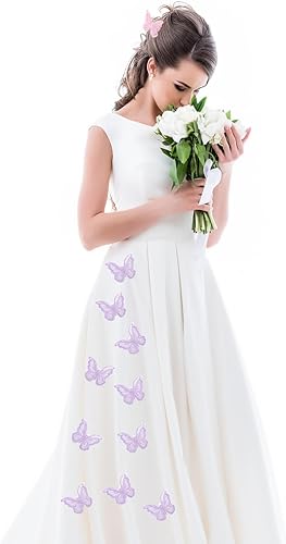 Miniatura 4 de 30 piezas de adornos de encaje de mariposa, doble capa de decoración de mariposa, parches de tela de organza bordados para manualidades, parches