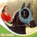 Horse Masque with Ears Horses Breathable Fly Cover Adjustable Mane Opening Equestrian Equipment UV Protection for Horse(L)
