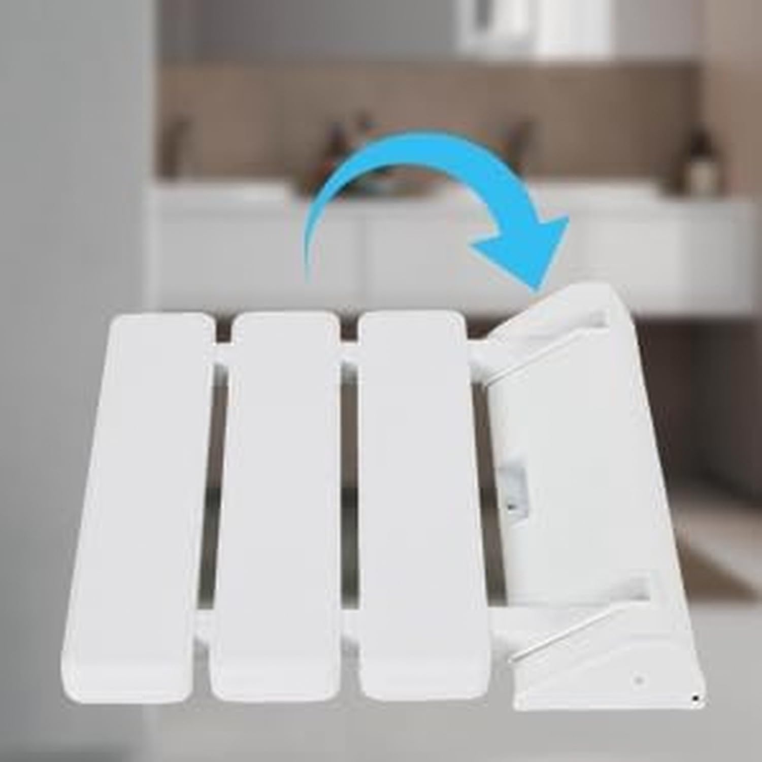 Asiento de Ducha Abatible Plegable con Respaldar, Alza Inodoro Banco de Bañera con Soporte de Pared y Reposapiés, Sillón Antideslizante Portátil Resistente al Agua para Ducha y Sauna, Máx. 150kg