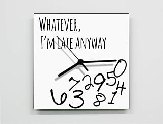Whatever, i'm late anyway/Square White - Wall Clock
