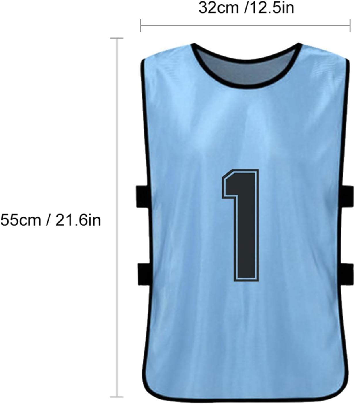 Mingzhe Numbered Football Bibs, Polyester Quick Drying Soccer Jerseys Football Pinnies Team Training Practice Sports Vest Fit for, Basketball, Volleyball, (Sky blue)