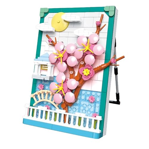 YILETKC 3D Wall Art Building Blocks Set, 441 PCS Flowers Bricks Wall Decor Model Kit, 3D Flowers Plant Home Wall Decoration, Construction Building Block Gift for Adults and Teens