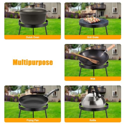 Trípode de camping regulable y soporte multifuncional para parrilla de barbacoa 7