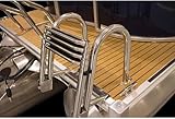 KXEcoLife Escalera de Barco de 4 peldaños de Acero Inoxidable, Escalera de baño telescópica Extensible para Piscina, Plataforma de baño Antideslizante para Piscina, Entrada de popa para yate