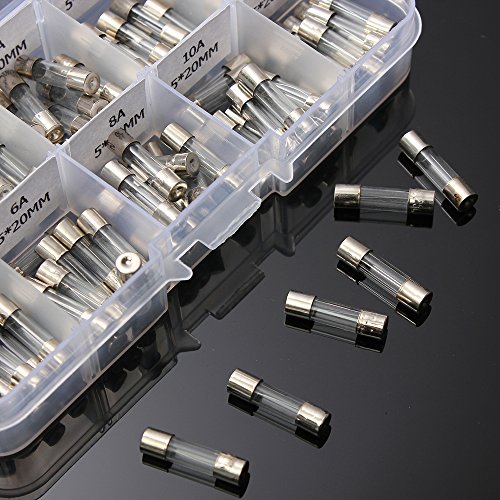 Fusibles de tubo de vidrio 5x20mm 100 piezas 0.2A-15A Acción rápida surtido 10 tamaños miniatura 2