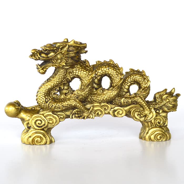 Amazon.co.jp: 水龍 龍 ゴールド 金 ドラゴン 龍神様 置物 財運 金運