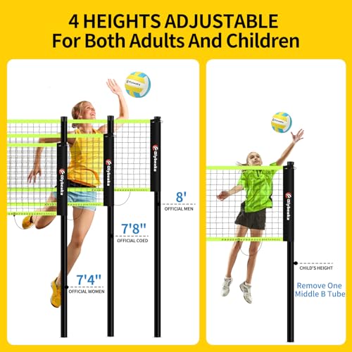 image for Olybeaka 32ft Regulation Size Portable Outdoor Volleyball Net Set Syst
