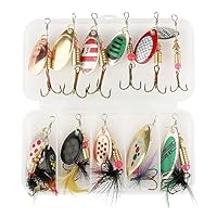 Angelköder Set, 12 Stück Blinker Angeln, Mehrfarbige Spinner Angeln Löffel Köder mit Box, für Forelle Hecht Bass Lachs
