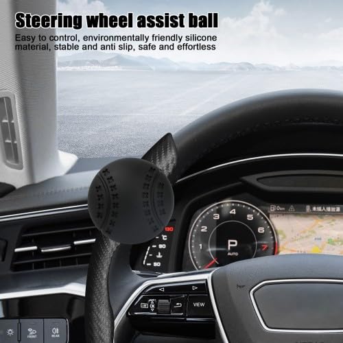 Dokeno Lenkrad Drehknopf Schwarzer Silikon Auto Lenkradknopf Universal Lenkradspinnknopf Lenkhilfe 360°Drehbarer Lenkradknopf für Autos Traktor Rasentraktor Boot Gabelstapler