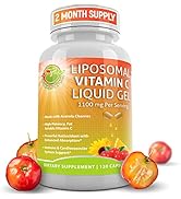 Liposomal Vitamin C Liquid Gel 1100mg - Organic Acerola Cherries & Sunflower Lecithin High Potenc...