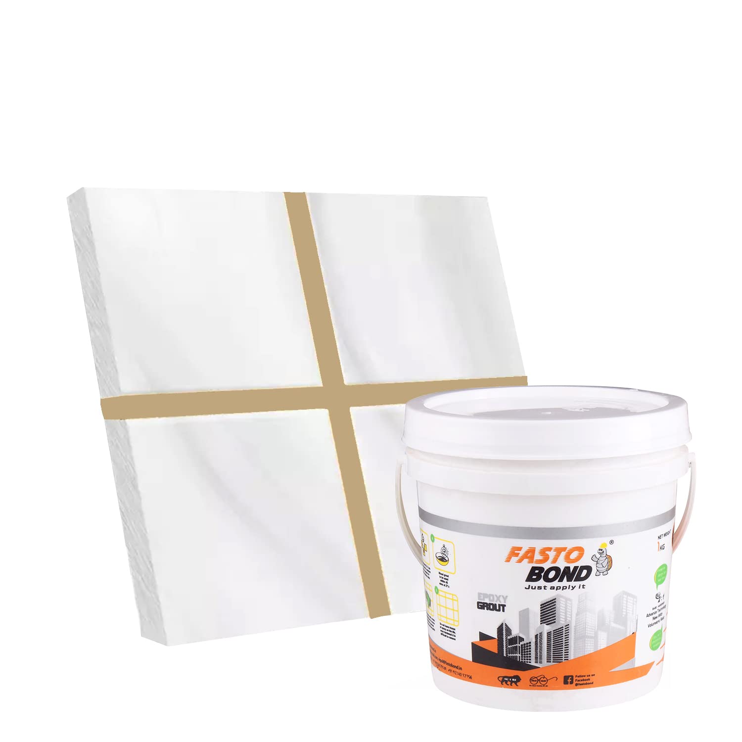 Fastobond Epoxy Grout For Tiles - 1 Kg - Iveory Color Epoxy Tile Grout_Fastobond | 3 components only | Premixed Filler for uniform finish (B091Q7TK8R) Amazon Price History, Amazon Price Tracker