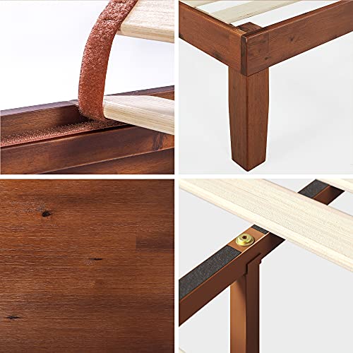 Zinus Wen Wood Platform Bed Frame / Solid Wood Foundation / Wood Slat Support / No Box Spring Needed / Easy Assembly, King, Cherry #TOP4