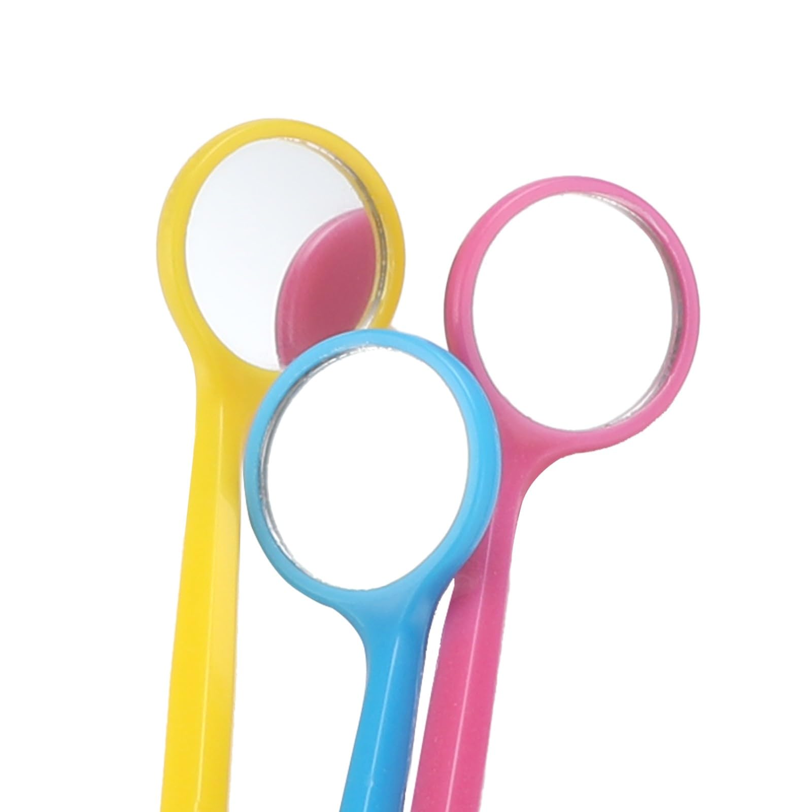 200 pezzi Specchietti orali dentali con manici lucidi Specchietti monouso per visita dentistica Specchietto orale dentale Specchietto antiappannamento Ogni specchio confezionato singolarmente(White)