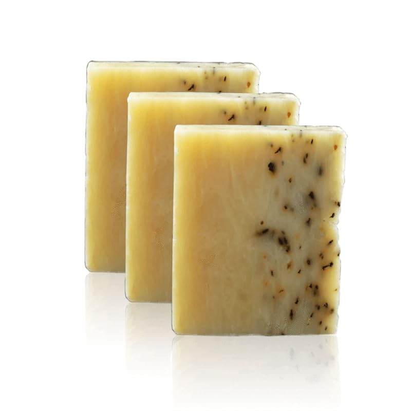 Brickell Men's Products Sabonete em Barra com Esfoliante de Hortelã, Óleo de Coco e Azeite de Oliva, Fragrância de Hortelã-pimenta, Pacote com 3