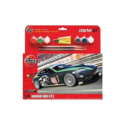 Airfix - Kit Grande con Pinturas, Coche Jaguar XKRGT3 Fantasy Scheme (Hornby A55306)
