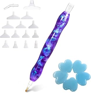 Praise V Do Diamond Art Painting Accessories Tool Kit Drill Pen for Adult, 5D Diamond Painting Drill Pen Stylus Tips Placers Heads Purple