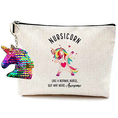 Nurse Gifts for Women- Nursicorn Like a Normal Nurse, But Way More Awesome- Nurse Gifts, Nurse Accessories CNA Gifts RN Nurse Appreciation Graduation Gifts, Birthday Gift for Nurse Makeup Bag