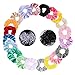 Produktbild Samt Scrunchies Haargummis, 20 Farben Elastische Gummibänder Haarbänder Scrunchies + 600 Mini Haargummis Bänder, Pferdeschwanz Haarband Haaschmuck für Mädchen Frauen