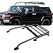 IKON MOTORSPORTS, Roof Rack Compatible with 2007-2014 Toyota FJ Cruiser, Offroad Type Unpainted Black Aluminum Top Cargo Roof Rack Rail Cross Bar Luggage Carrier, 2008 2009 2010 2011 2012 2013